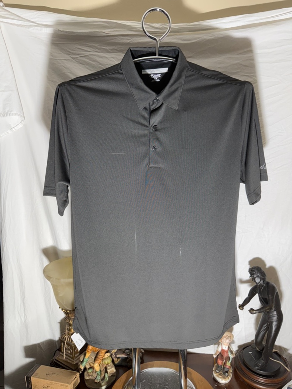 Greg Norman Collection Black Short-Sleeve Performance Polo